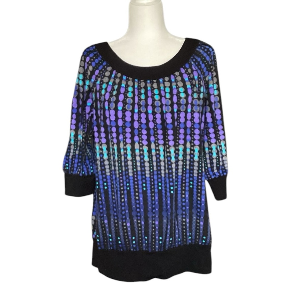 J.T.B. Black, Purple, Turquoise Vintage Top
